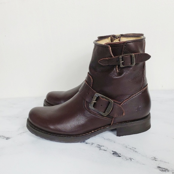 Frye Veronica Dark Brown Ankle Bootie - Picture 2 of 7